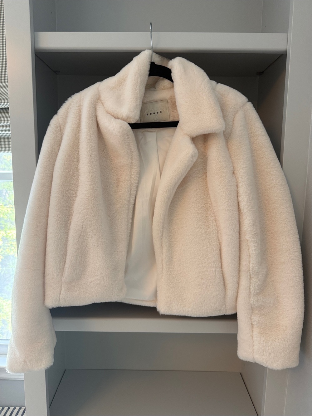 Blank NYC Cream Teddy Faux Fur Jacket